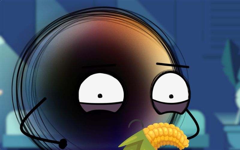 Max character with saggy corn to represent erectile dysfunction